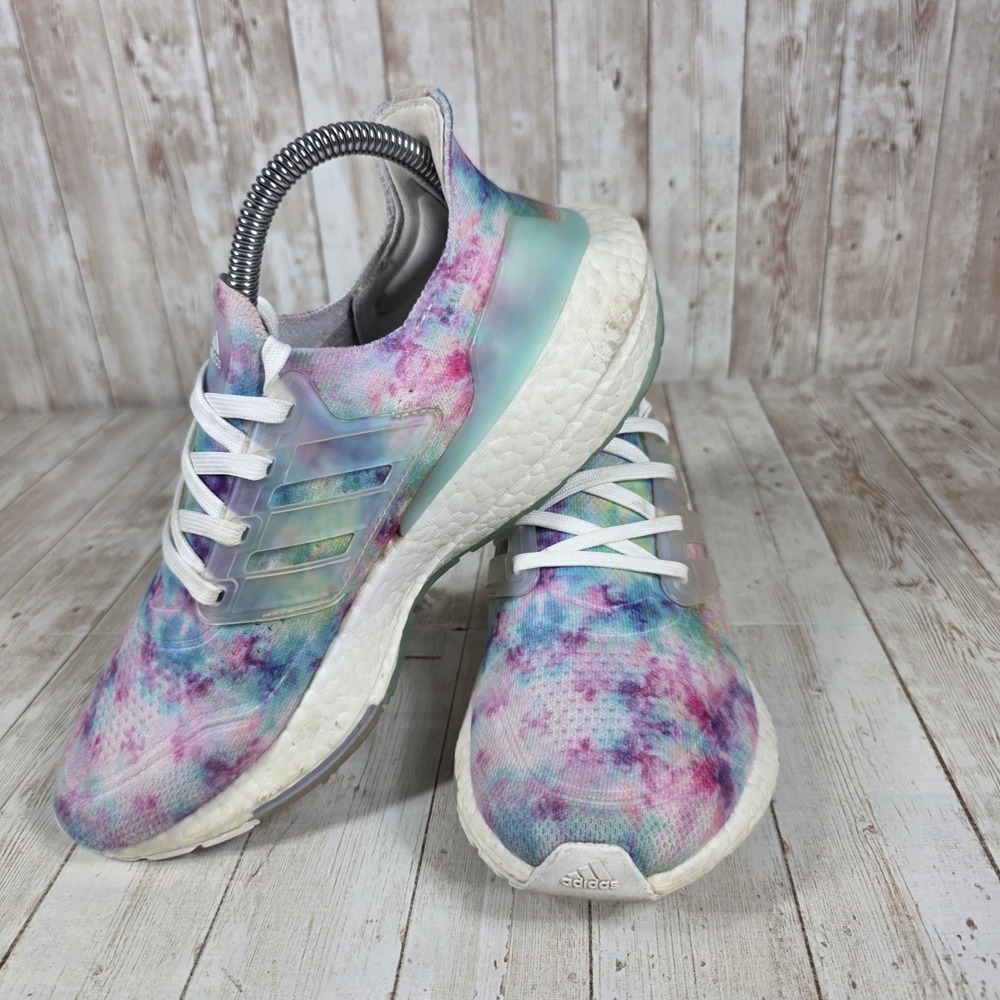 Adidas Ultraboost 21 Primeblue Running Shoes Tie Dye Multi Color Womens Size 7 - Picture 5 of 8